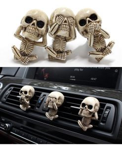 See, Hear, Speak No Evil Skull Car Air Freshener Vent Clip