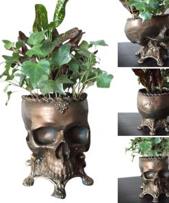 Skull Flower Pot Resin Handmade Room Decor