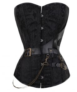 Steampunk Gothic Overbust Fish Boned Black or Brown Punk Corsets