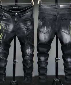 Men’s Denim Skulls Distressed Jeans 4 Colors