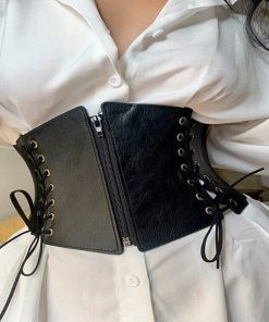 Gothic Underbust Zipper Bandage Cummberbund Belt