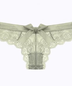 Women’s Hollow Bow Tie Lace Thong Panties