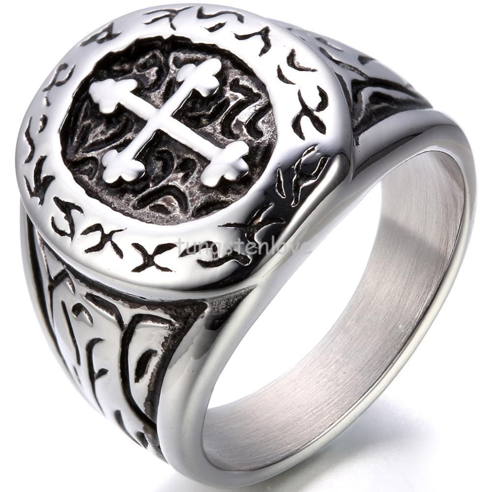 Gothic Stainless Steel Cross Ring