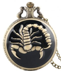 Scorpion Quartz Pocket Watch Retro Chain
