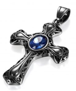 Gothic Vintage Cross Pendant Stainless Steel Necklace