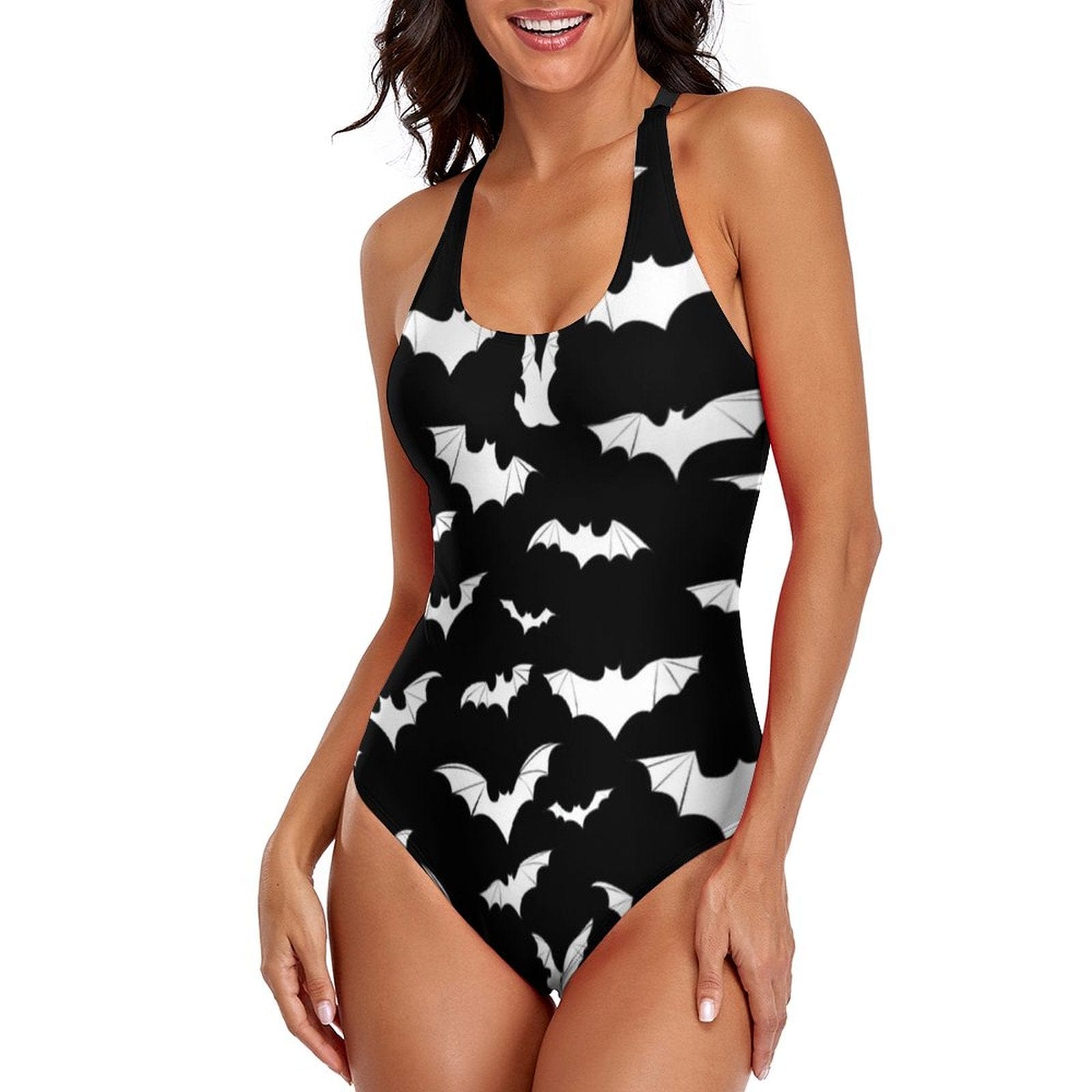 Women’s Gothic Bats Fashionable 1 Piece Swimwear