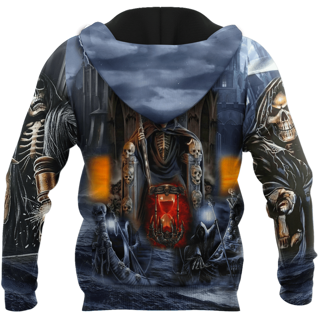Reaper Skull Print Zipper or Pullover Hoodie & Sweatshirt