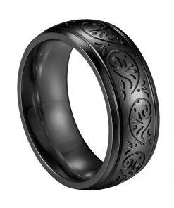 Black, Gold or Silver Vintage Classic Stainless Steel Ring