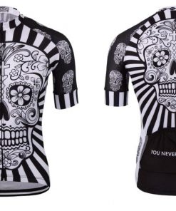 Unique Gray Skull Bike Sportswear Bicycle Shirt
