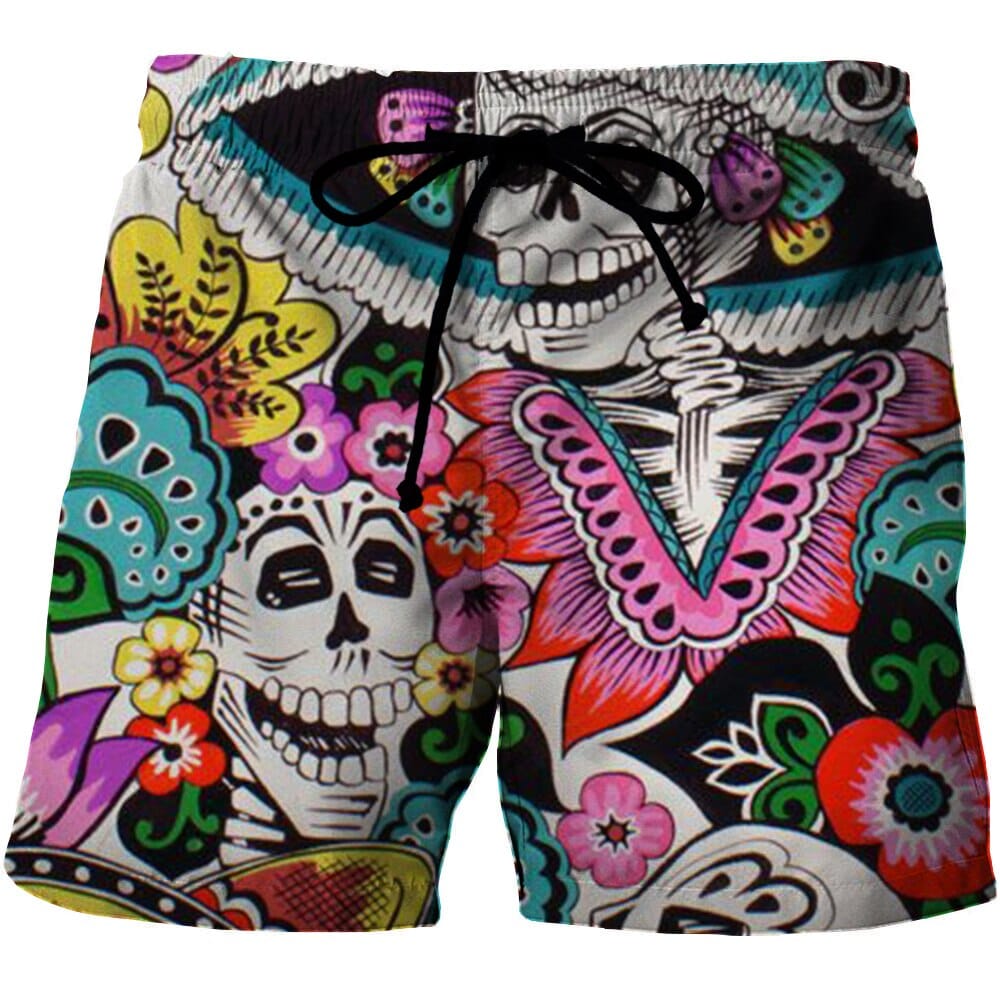 Men’s Colorful Skull Boardshorts