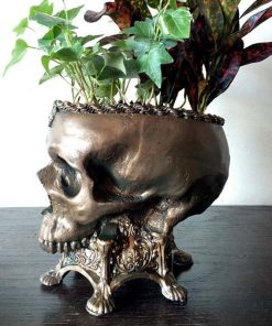 Skull Flower Pot Resin Handmade Room Decor
