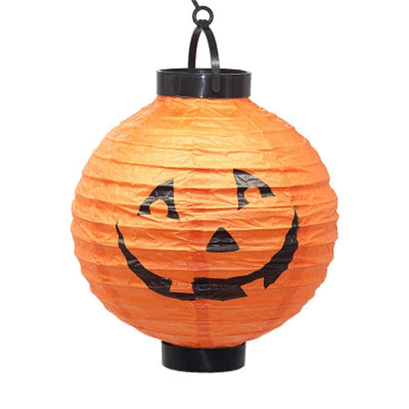 LED Halloween Paper Pumpkin Hanging Lantern