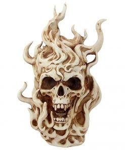 Hell’s Skull Licking Flames Statue