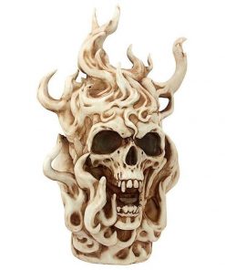 Hell’s Skull Licking Flames Statue