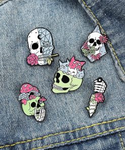 Rose Cats Skull Dagger Lapel Punk Gothic Pins