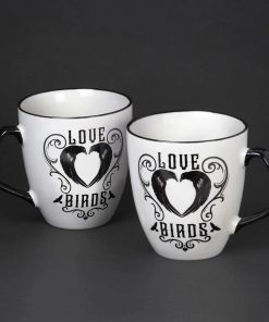 Ravens Heart Shape Love Birds Mug Set