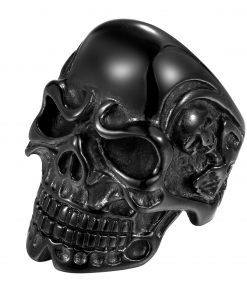Retro Black Skull Stainless Steel Ring