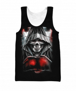Skull Reaper Printed Men’s Casual Polyester Tank Top