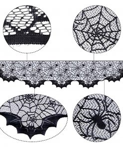 Halloween Table Runner Black Spider & Bats