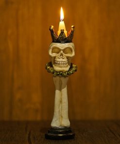 Pillar Crown Skull Candle Holder