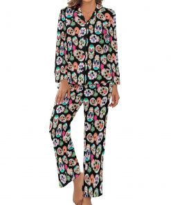 Women’s Mexican Skull Long-Sleeve 2 Piece Sleepwear Pajama Set