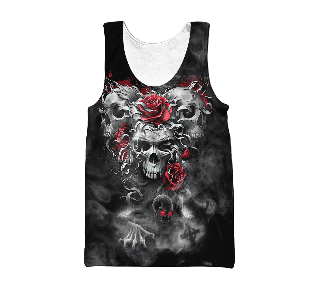 3 Skull Heads Printed Men’s Casual Polyester Tank Top