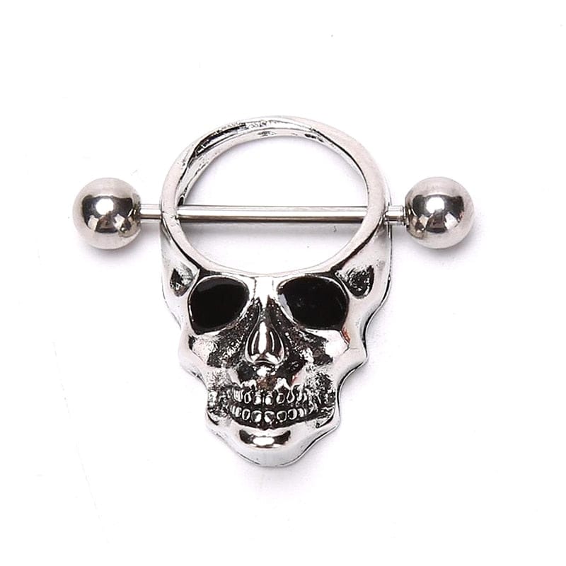 1pc Skull Bars Stainless Steel Nipple Rings