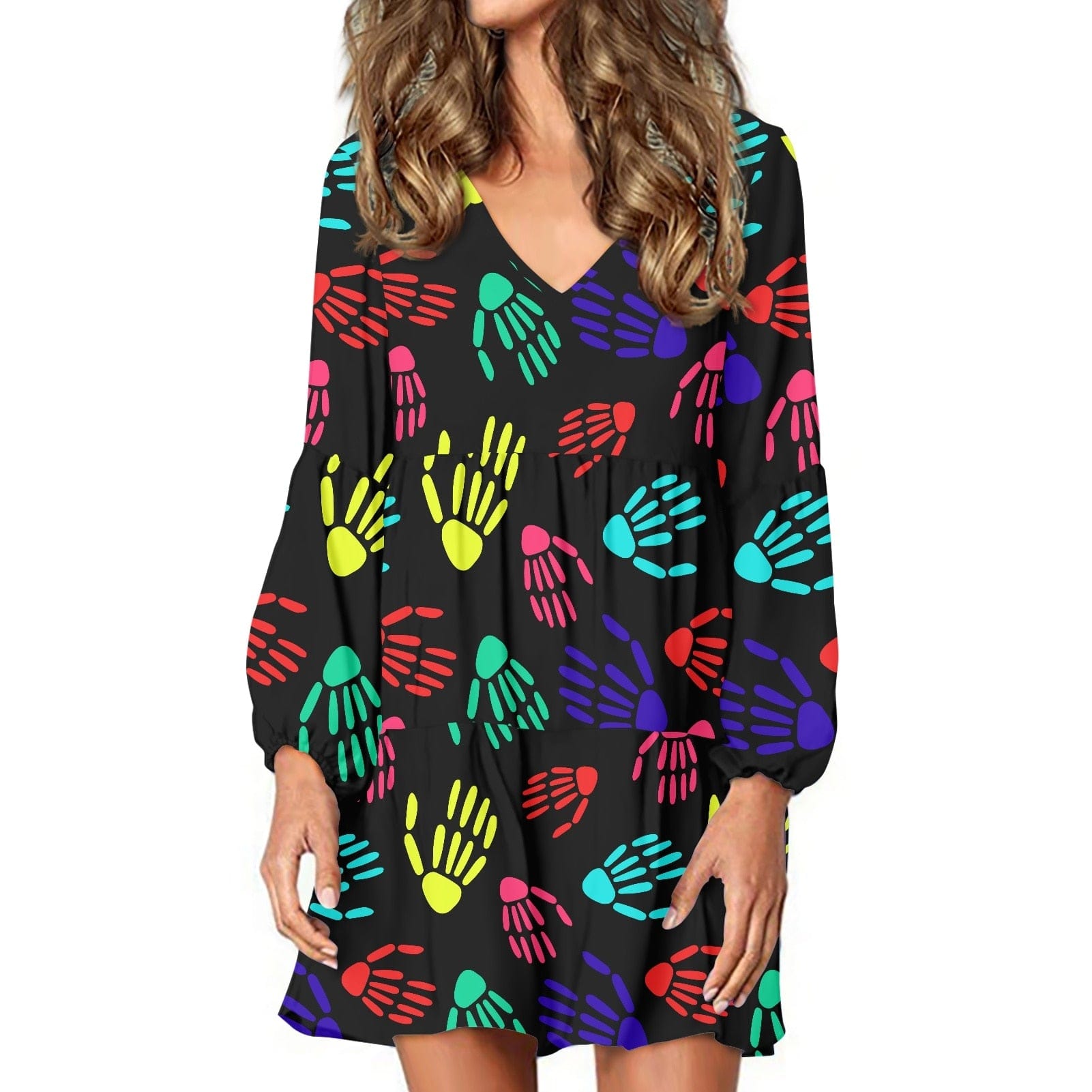 Women’s Skull Pattern V-Neck Loose Beach Dress 14 Patterns to Choose From
