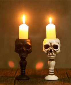 Skull Head Resin Pillar Shaped Candle Holder