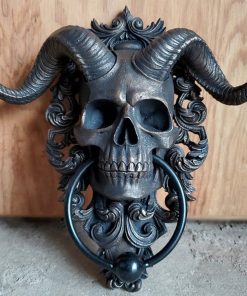 Skull Goat-headed Figure Door Knocker