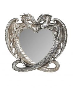 Two Dragons In Heart Shaped Mirror