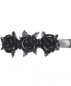 Wild Black Three Rose Blooms Hair Clip