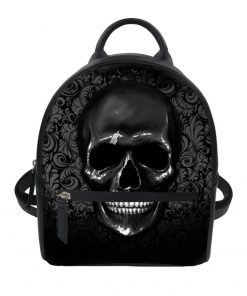 Skull Mini Black 3D Skull Print Backpack 8 Patterns