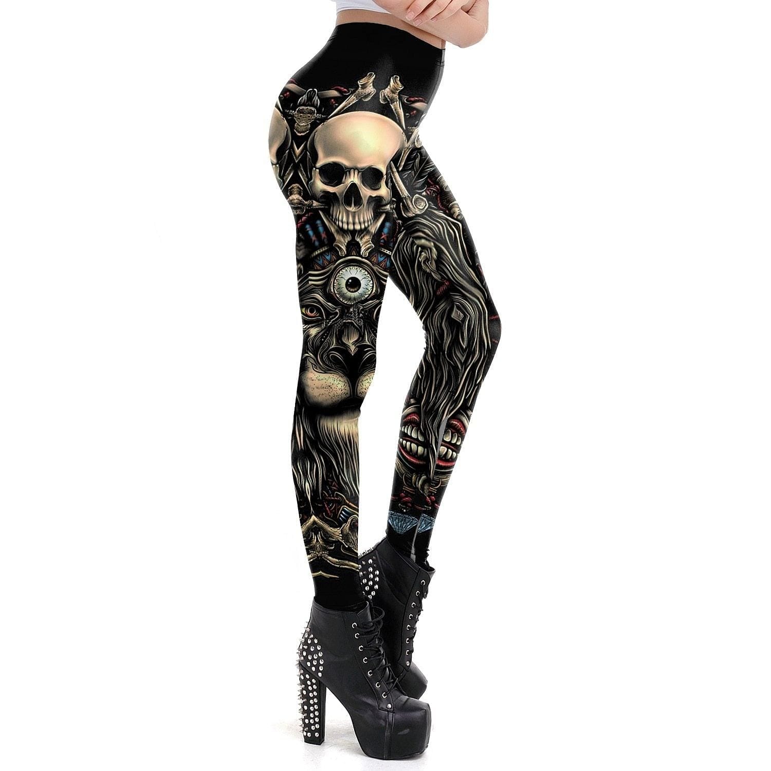 Skull Design Punk Women’s Gothic Style Steampunk Leggings