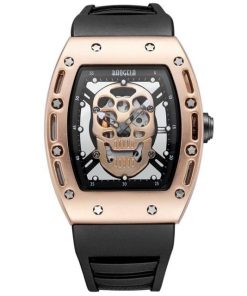 Skull Analogue Quartz Watches With Silicone Strap 5 Colors
