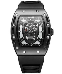 Skull Analogue Quartz Watches With Silicone Strap 5 Colors