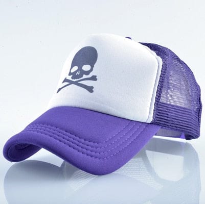 Skull Pattern Snapback Breathable Mesh Baseball Cap