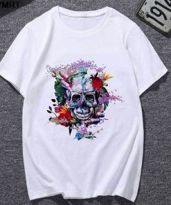 Skull Print T Shirt Women’s Summer Casual Tops