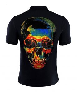 Men’s Punk Casual Colored Skull Polo Shirt