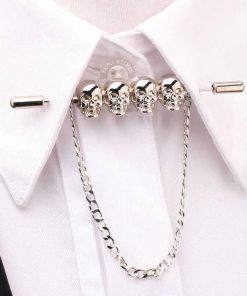 Skull Collar Chain Bar Lapel or Necktie Pin