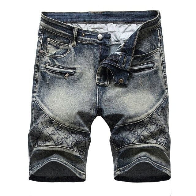 Men’s Charcoal Ripped Breathable Denim Shorts