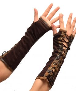 Steampunk Gothic Elbow Lace Up Fingerless Gloves