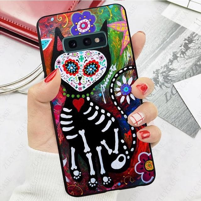Mexican Cat Skull Tattooed Phone Cover For Samsung Galaxy