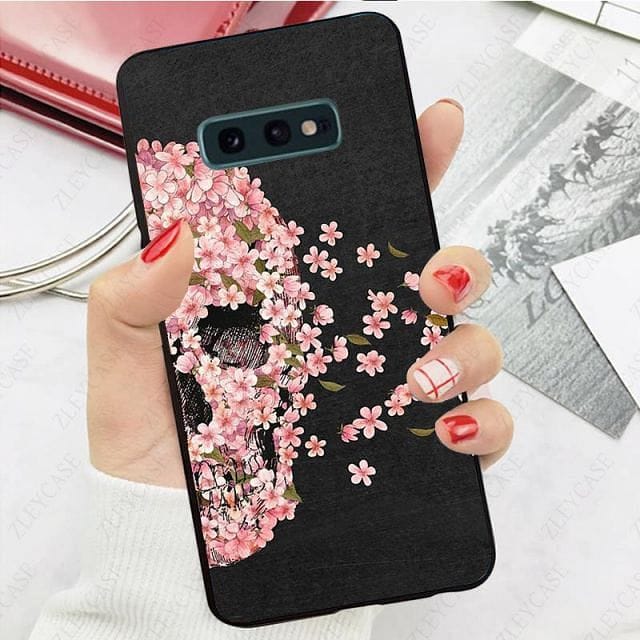 Skull Pink Flowers Phone Cover For Samsung Galaxy
