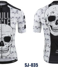 Unique Gray Skull Cycle Bike Sportswear Bicycle Shirt