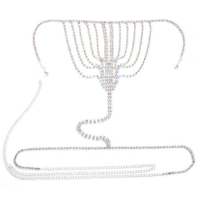 Chain Body Jewellery Rhinestone Underwear For Women