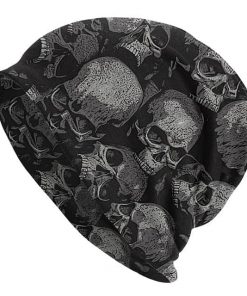 Heavy Metal Skullies Gray Knitted Beanies