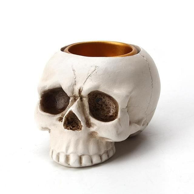 Crown Skull Resin Candlestick Candle Holder