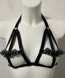 Bat Wings  Embroidery Patch Adjustable Cage Bra