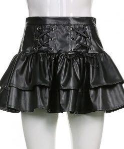 Women’s Gothic Vintage Bandage High Waist Lolita Skirt